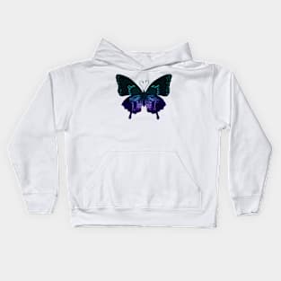 Gradient butterfly skull Kids Hoodie